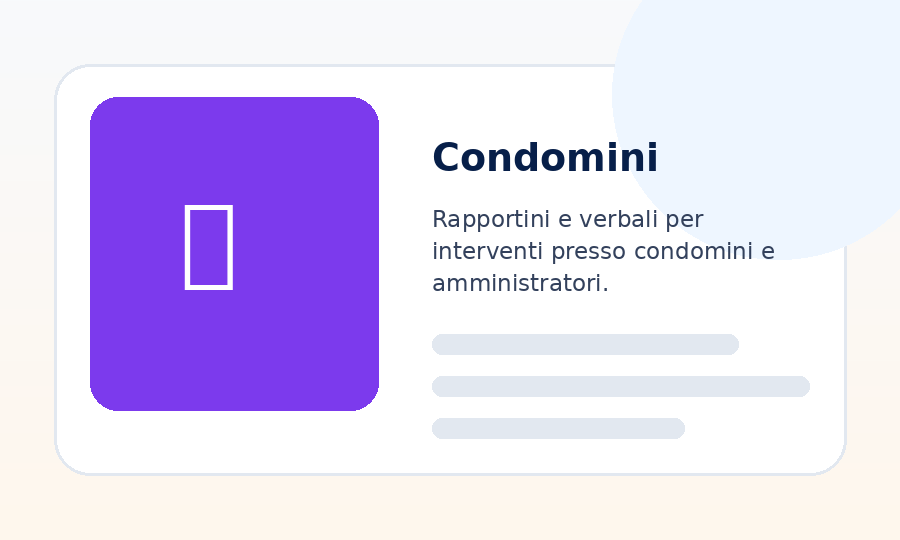 Immagine settore Condomini per ReportOne