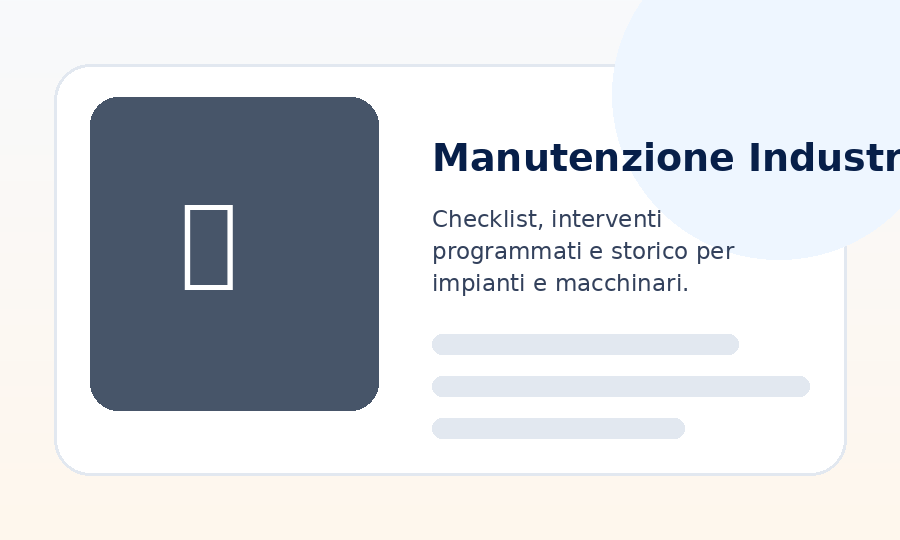 Immagine settore Manutenzione Industriale per ReportOne