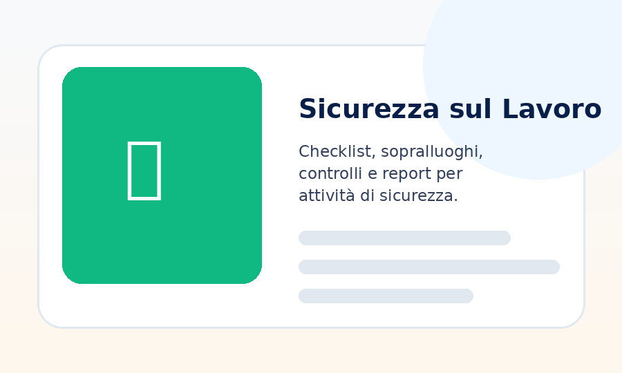 Immagine settore Sicurezza sul Lavoro per ReportOne