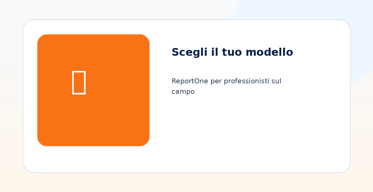 Mockup ReportOne per scegliere il modello professionale