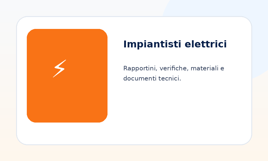 Immagine modello Impiantisti elettrici ReportOne