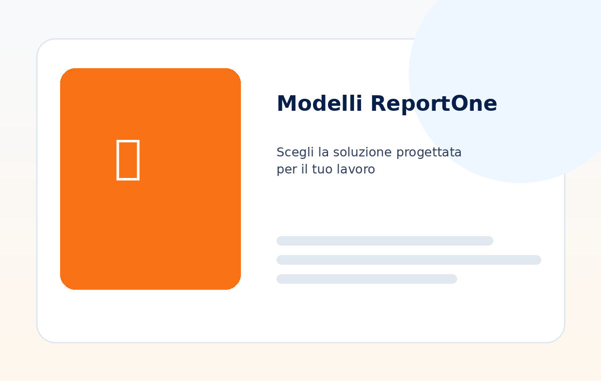 Mockup dei modelli professionali ReportOne